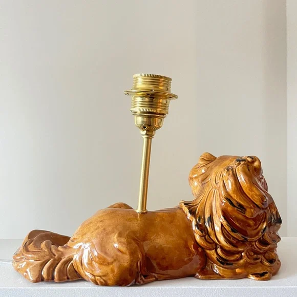 Brown Ceramic Dog Lamp - Picture 2 of 6